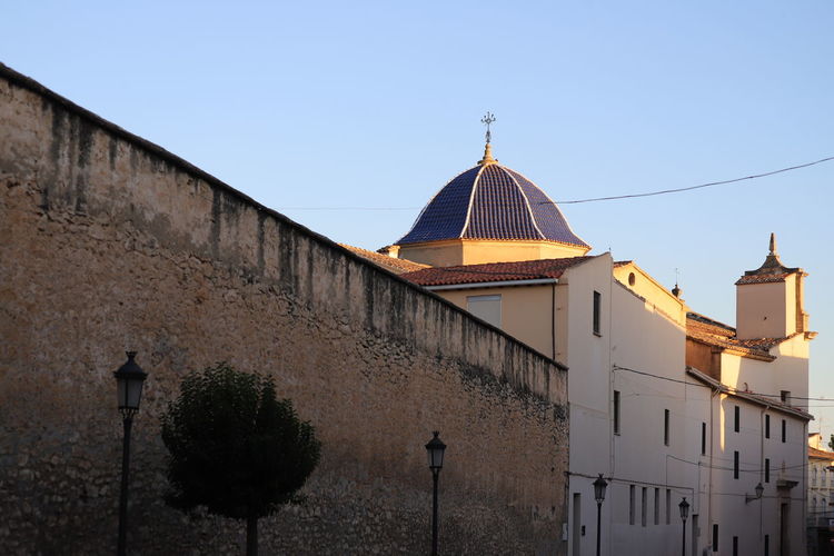 Wall, buildings and dome of the agustinas descalzas convento de la purisima 