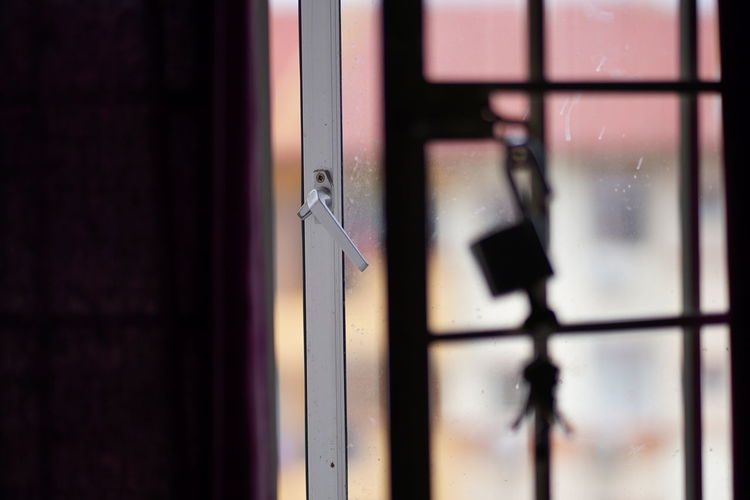 Close-up of closed window