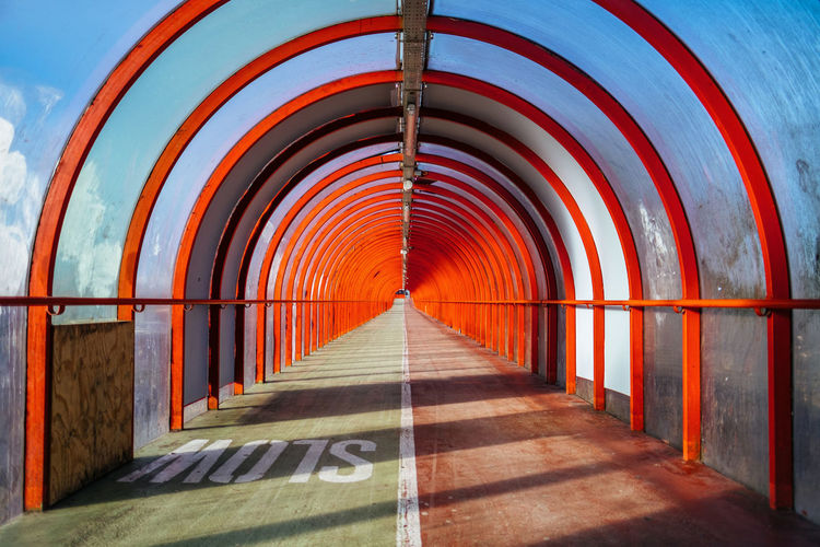 View of empty railway bridge