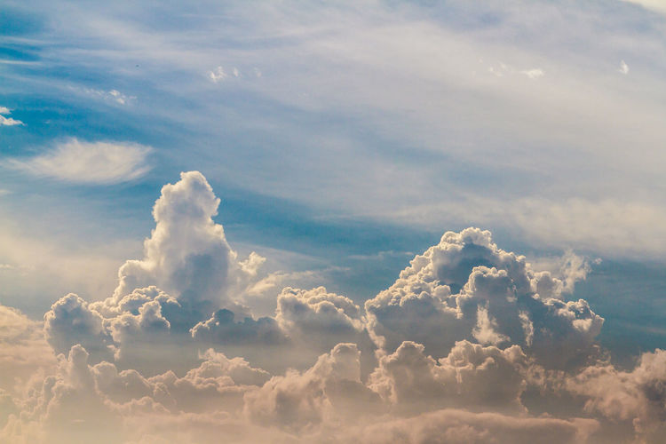 Low angle view of cloudscape against sky during sunset
