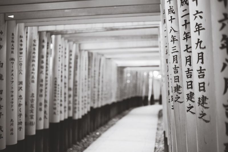 Torii gate tunnel at fushimi-inari shrine 