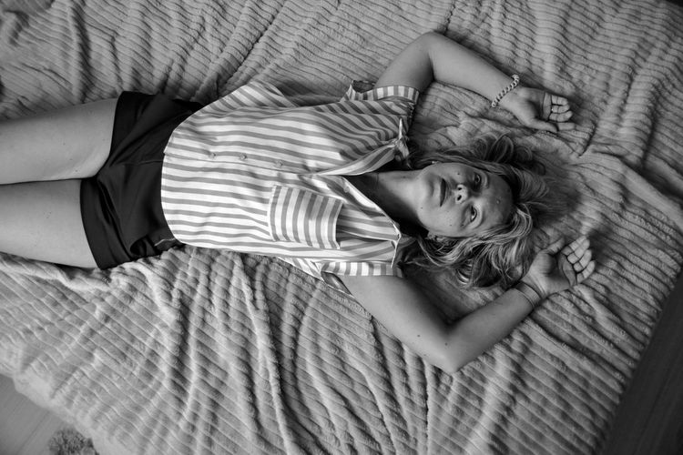 lying down