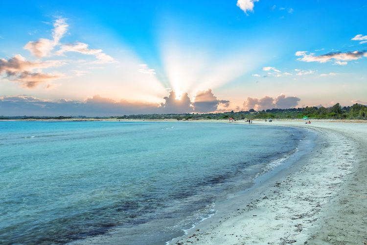 The beach of the marine reserve of vendicari, a natural oasis in sicily, italy.