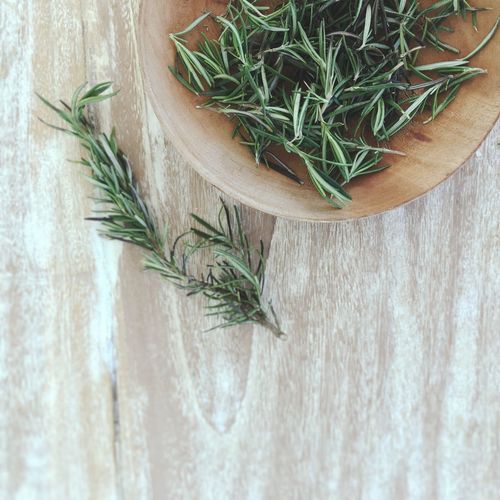 Close-up of rosemary in bowl
