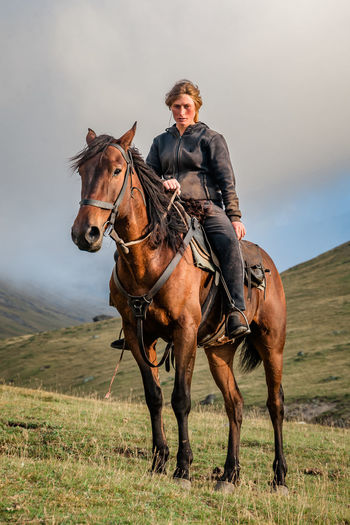 Horse standing on field