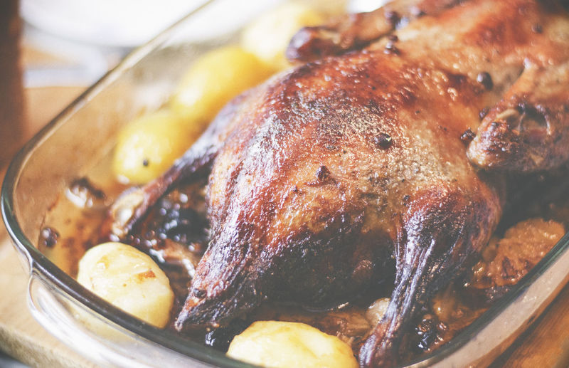 Baked christmas duck