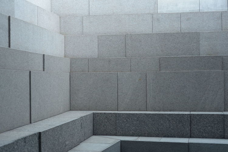 Full frame shot of stone staircase in grey shades gradient 