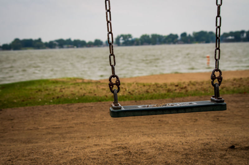 Empty swing in park