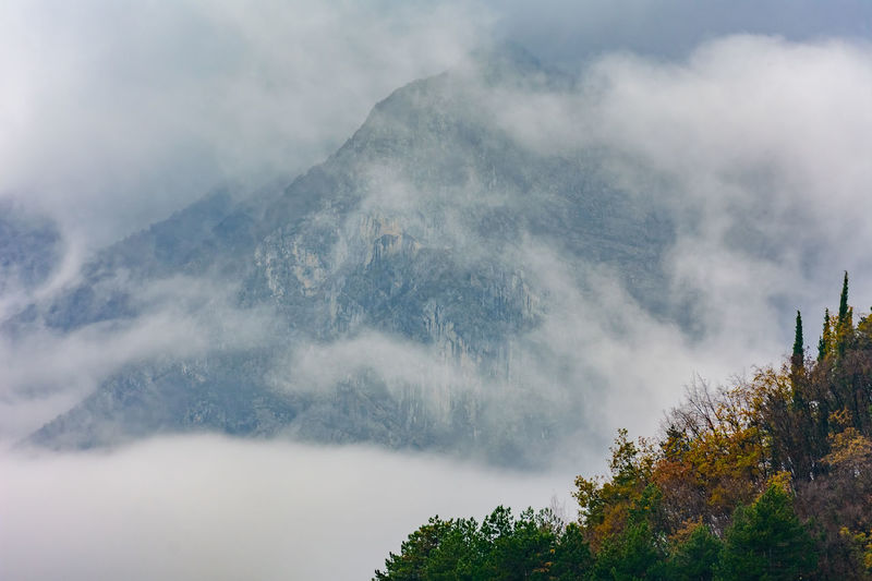 Low angle view of mountain against sky