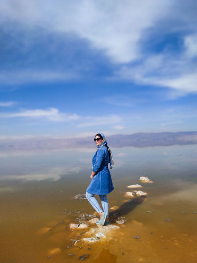 Girl and lake