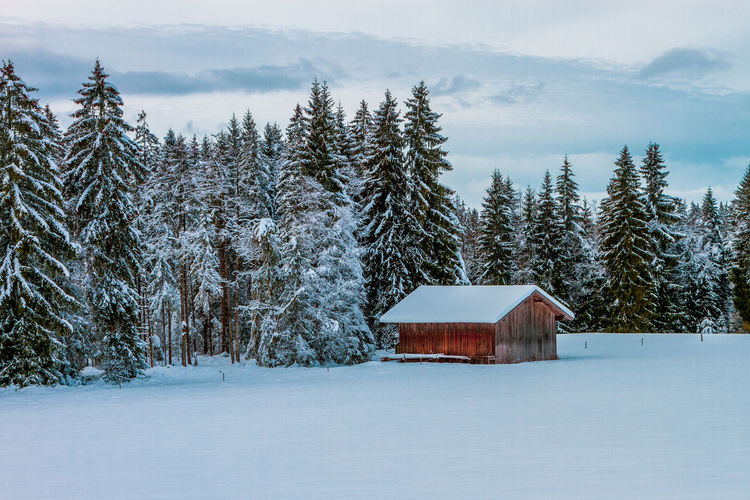 Winter landscape in the bavarian alps, germany.