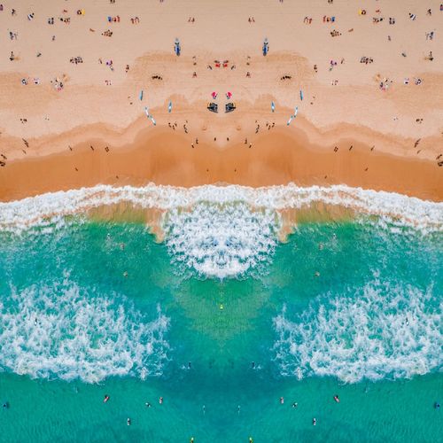 High angle view of beach