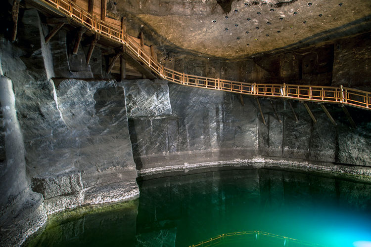 Shaft regis water source at wieliczka salt mine, poland, wieliczka