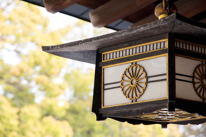 Lamp decoration of meiji shrine, tokyo, japan