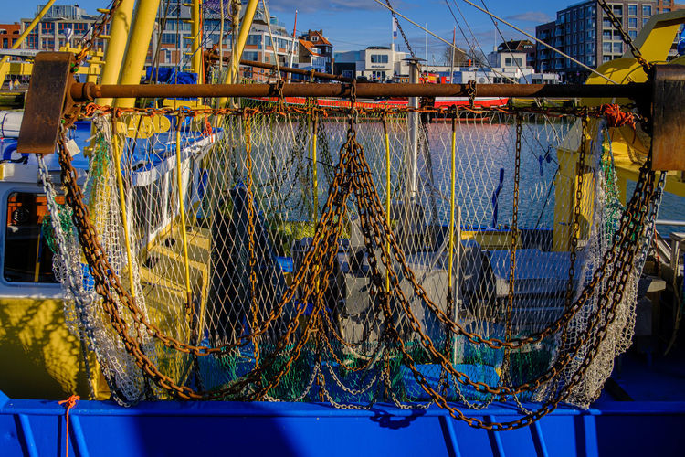 Fishing net at harbor