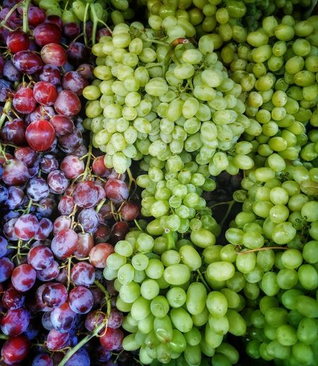 Full frame shot of grapes at market stall