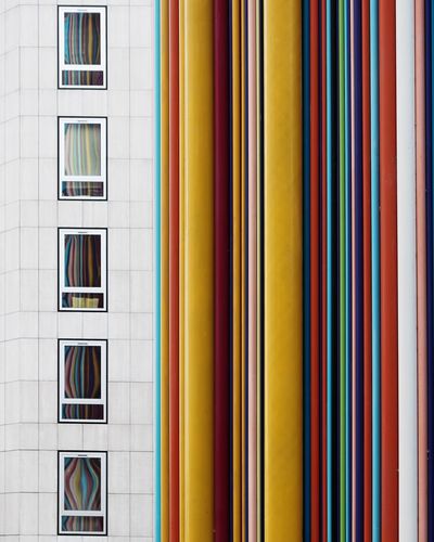 Full frame shot of multi colored building