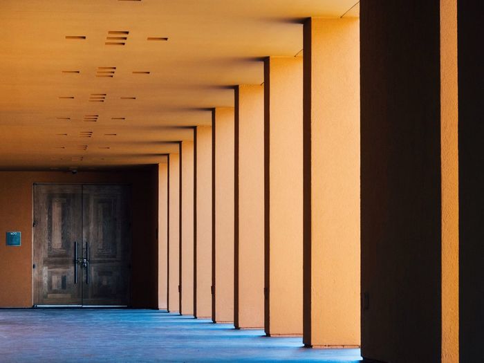 Walkway leading towards closed door at latino cultural center