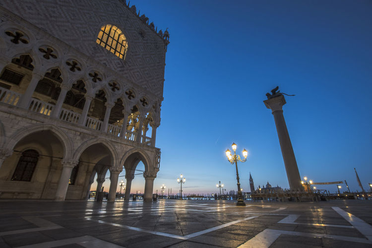 Low angle view of doges palace - venice against sky during sunset