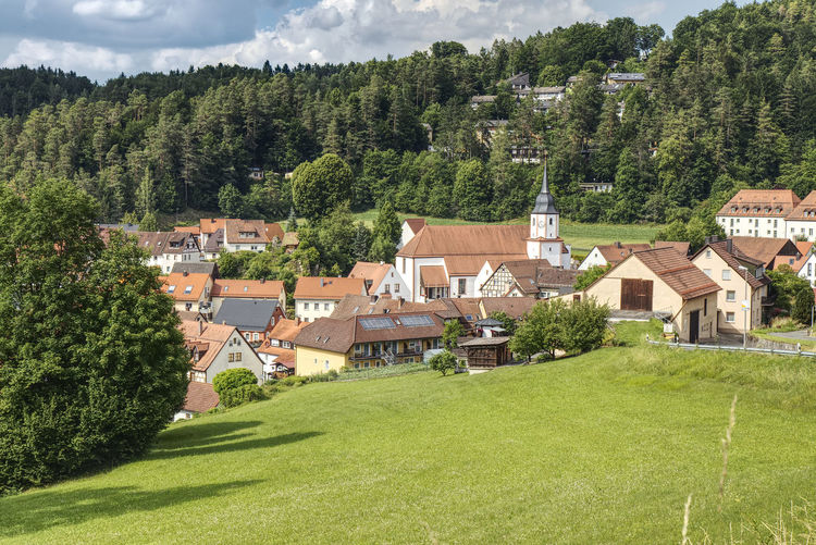 Scenic view of an upper franconian village in summer