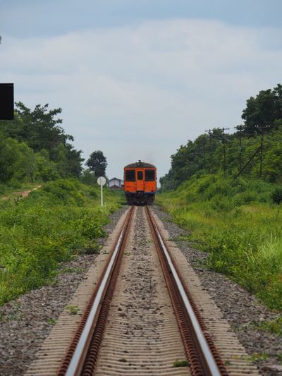 Train on railway tracks 