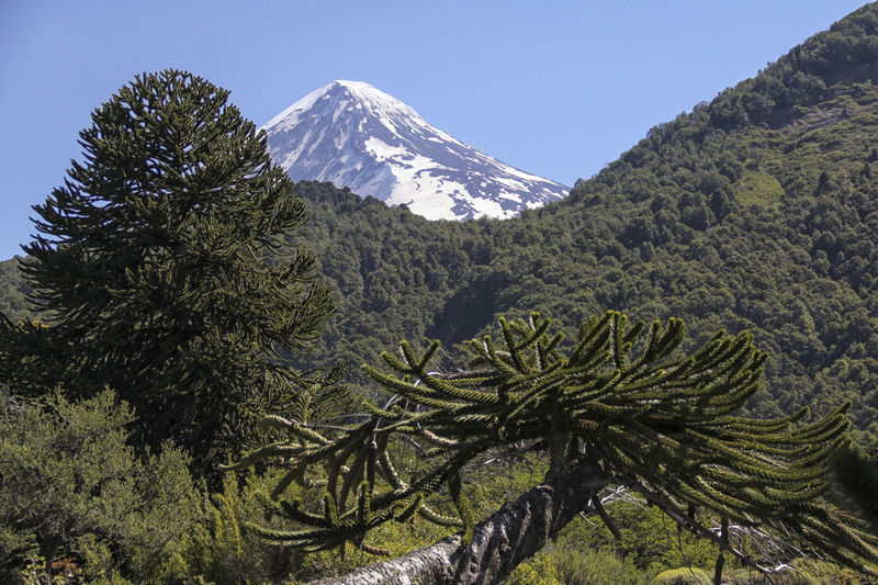 Scenic view of mountains against clear sky