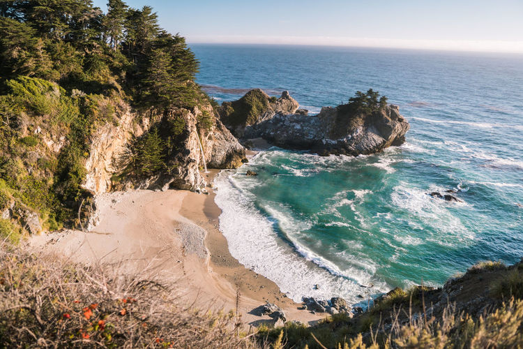 Mcway falls, california. this photo was taken in july 2022.