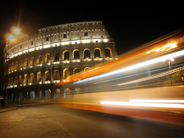 Light trails at night