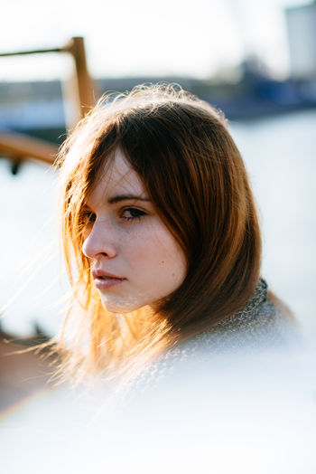 Adult Adults Only Beautiful Woman Close-up Day Day Dreaming Focus On Foreground Headshot One Person One Woman Only One Young Woman Only Outdoors People Portrait Real People Sky Water Women Young Adult Young Women