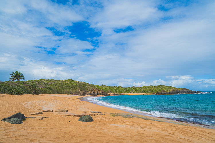 Scenic view of beach against sky