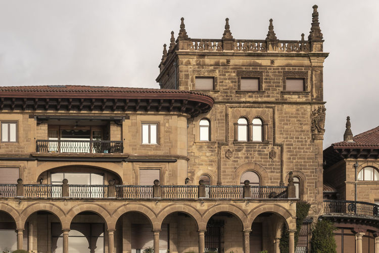 Palace in getxo on a cloudy day