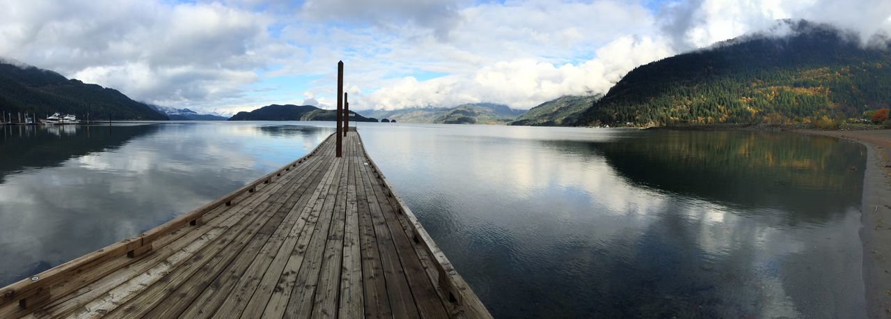 Empty pier over lake
