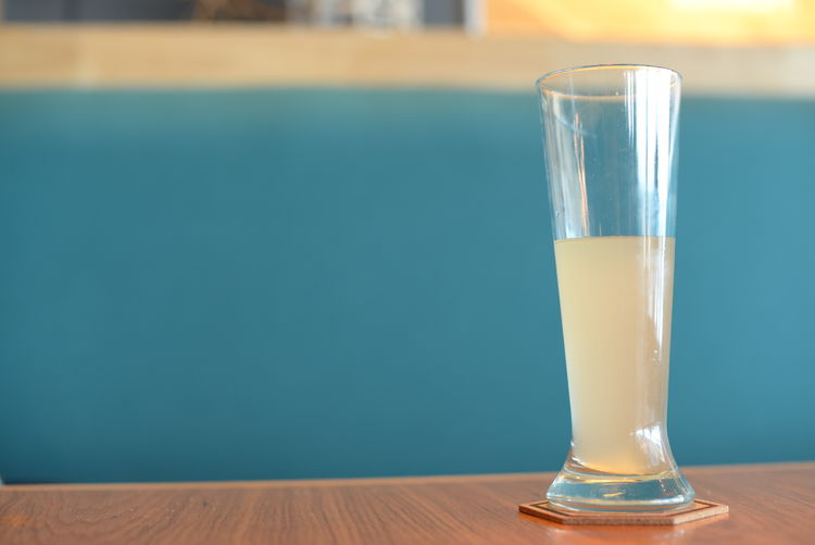 Close-up of lemonade on table