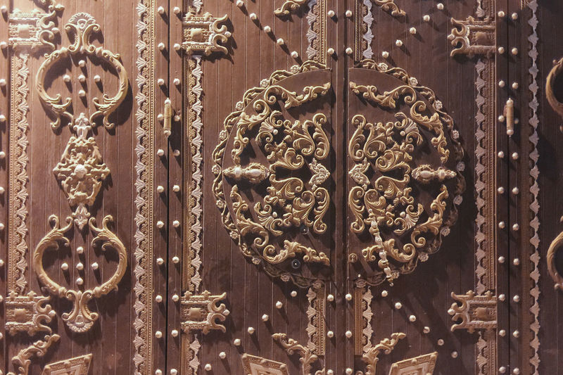 Full frame shot of ornamental middle eastern closed door