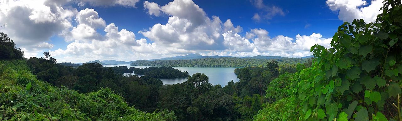 Panoramic view of lake against sky