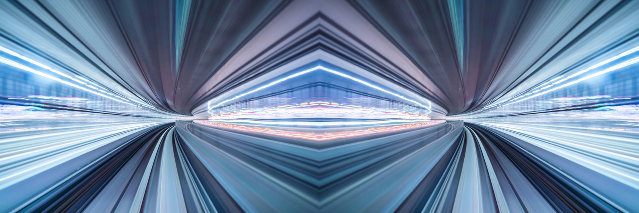 Digital composite image of light trails