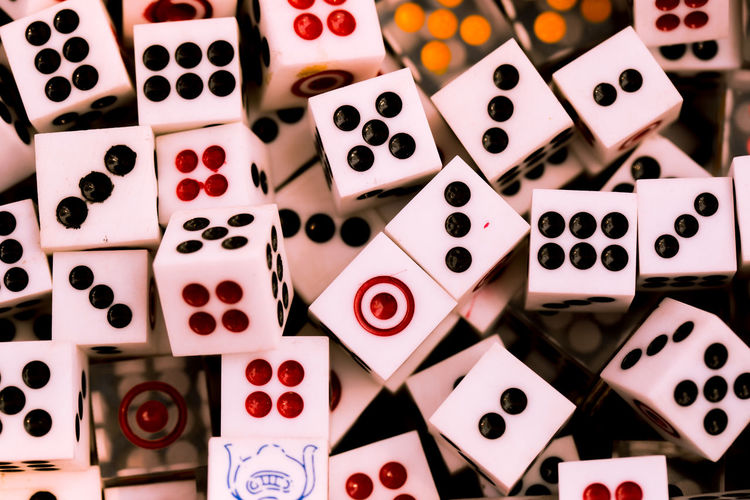 Full frame shot of dices