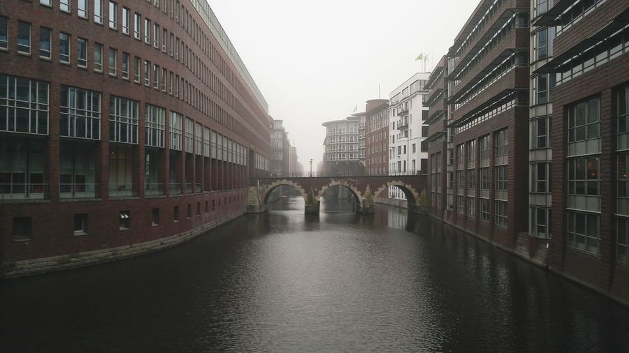 Canal passing through city