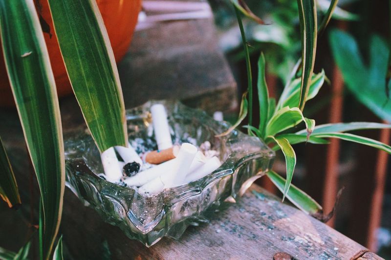 Close-up of ashtray