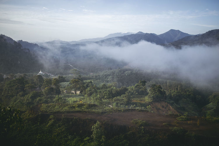 Scenic view of mountains against sky