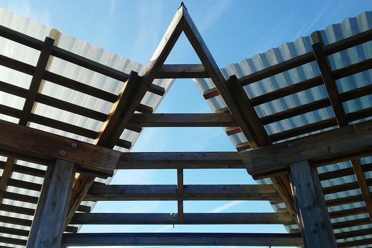 Low angle view of built structure against sky