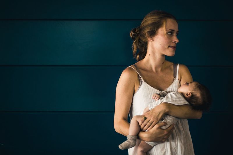 Woman holding baby 