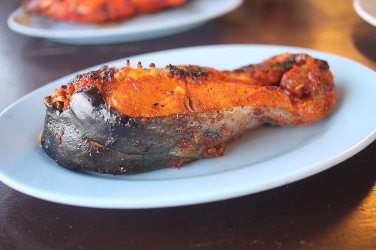 Grilled patin fish for lunch. typical dish from borneo
