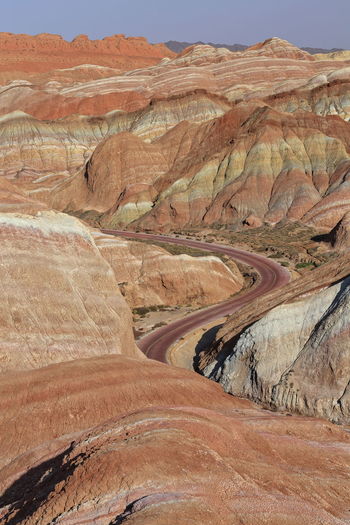 0860 sandstone and siltstone landforms of zhangye-danxia nnal.geological park. zhangye-gansu china.