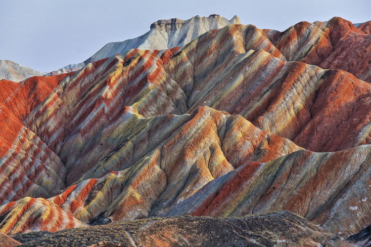 Sandstone and siltstone landforms of zhangye danxia-red cloud nnal.geological park. 0898