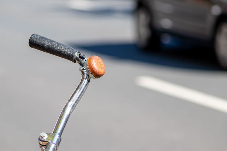 High angle view of bicycle bell