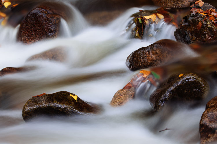 Close-up of water flowing over river