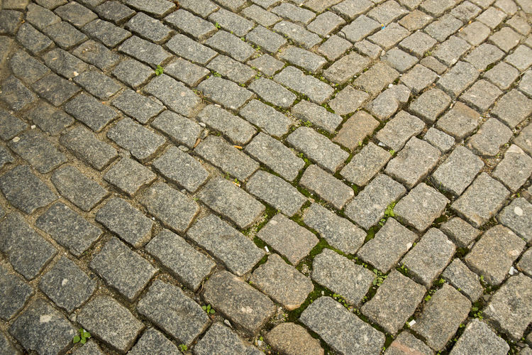 Full frame shot of cobblestone footpath