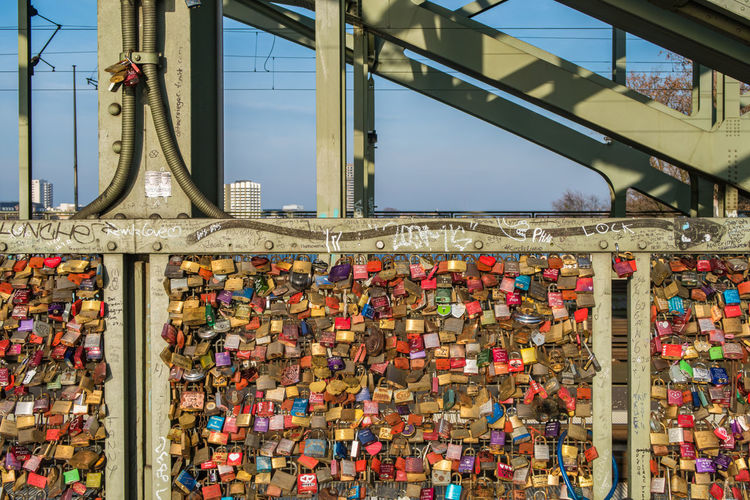 Love padlocks on the hohenzollern bridge in cologne in, germany