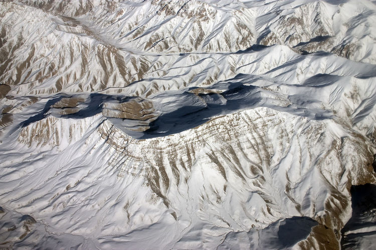 High angle view of glacier on landscape